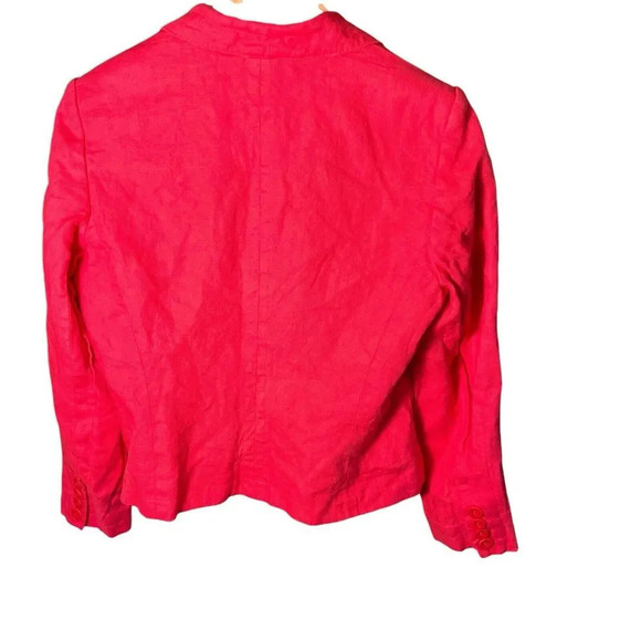 Vintage Talbots Women’s Irish Linen Blazer 10P Hot Pink Preppy Career Jacket - Picture 6 of 12